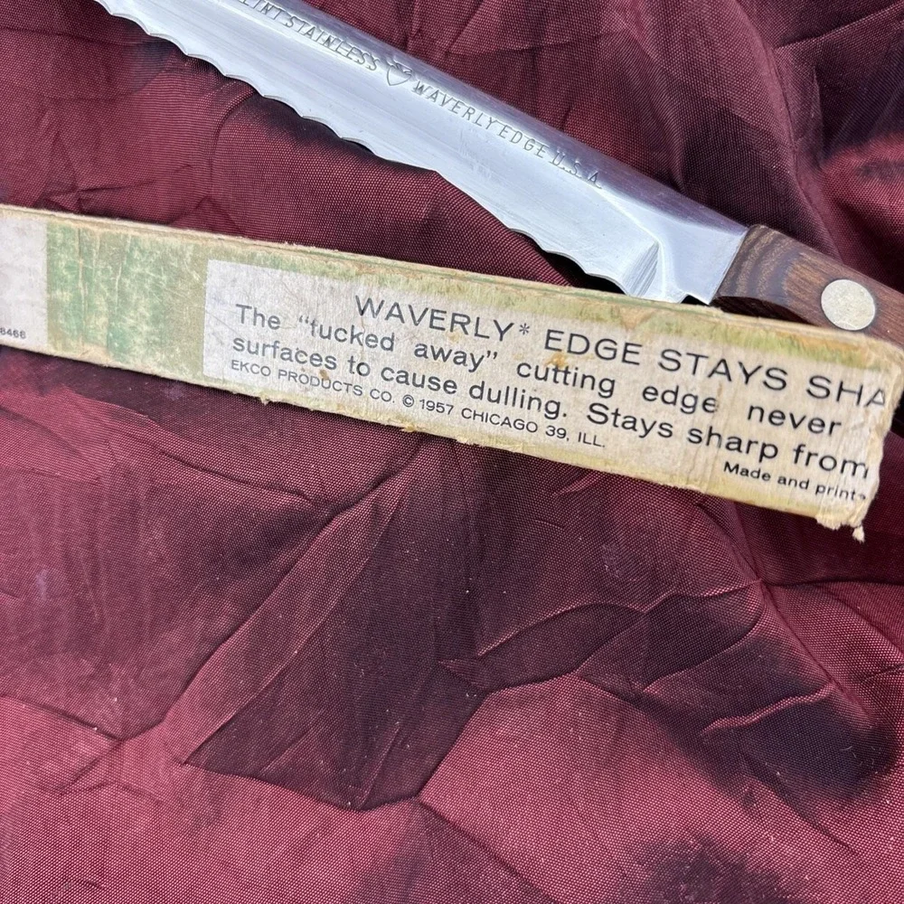 Flint Stainless Waverly Edge Serrated Bread Slicing Knife 9.5 In Blade Rounded